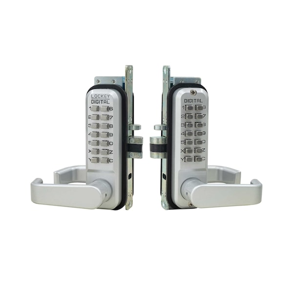 Lockey Mechanical Keyless Narrow Stile Lever Lock Double Combination Bright Chrome 2985DC-BC - main